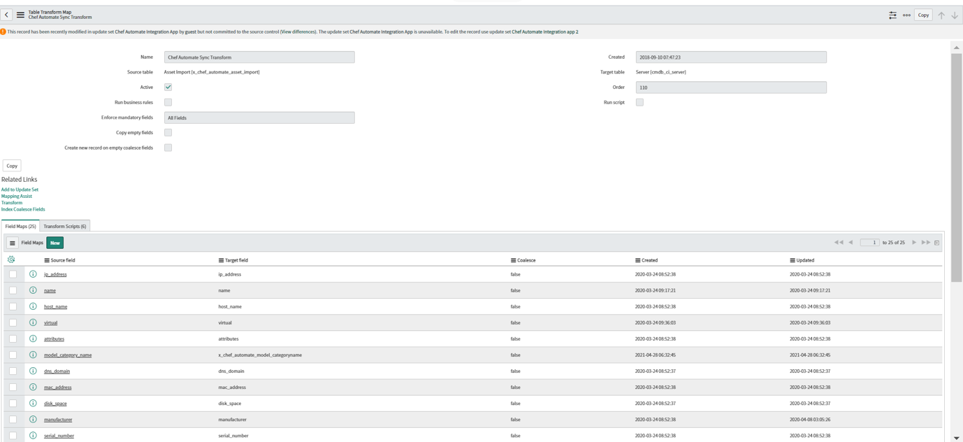 Table Transaction Map